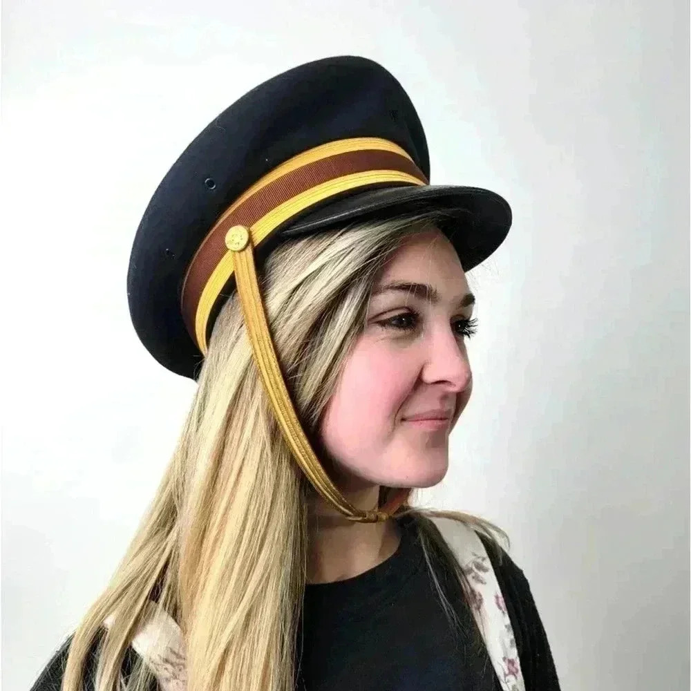 Vintage 70s Flight Ace Fur Felt Military Hat - Picture 5 of 12